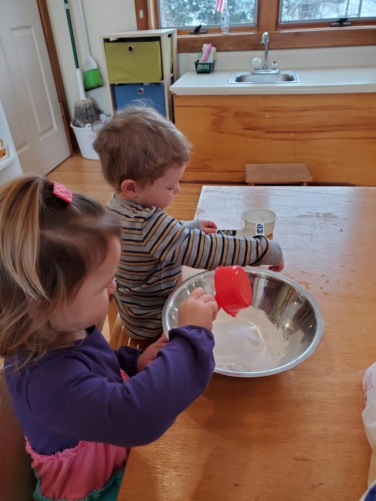 Children Making Playdough