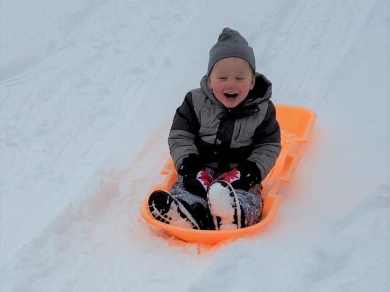 Child Sledding