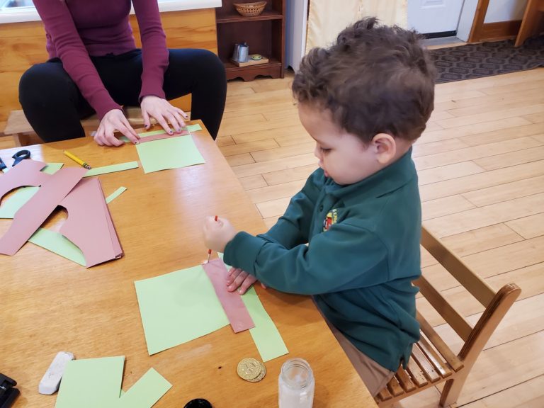 Child Making Leprechaun Hat