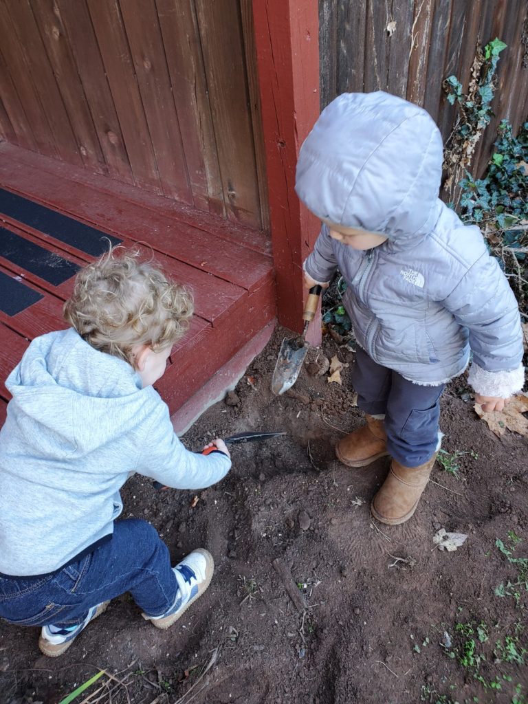 Children Planting Tulips