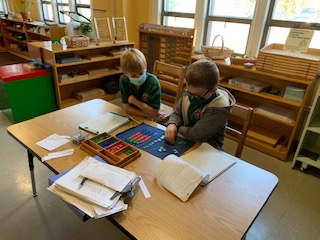 Montessori elementary students