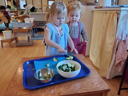 Snack Preparation in Toddler Classroom