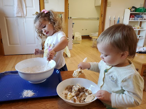 Toddler Students Preparing Snack