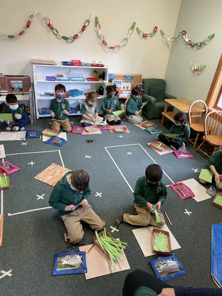 Children Making Christmas Decorations