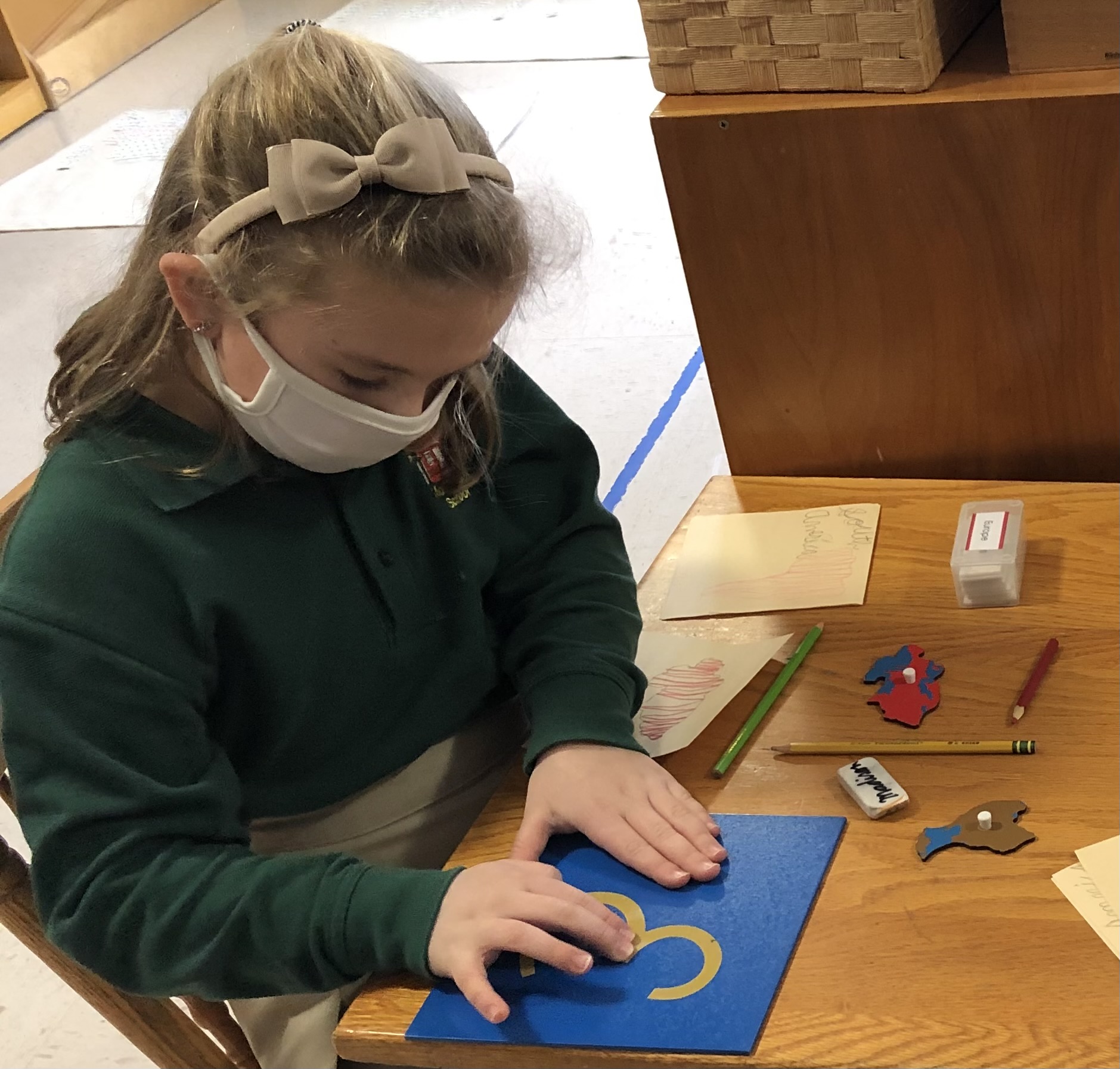 Student writing Europe with Upper Case